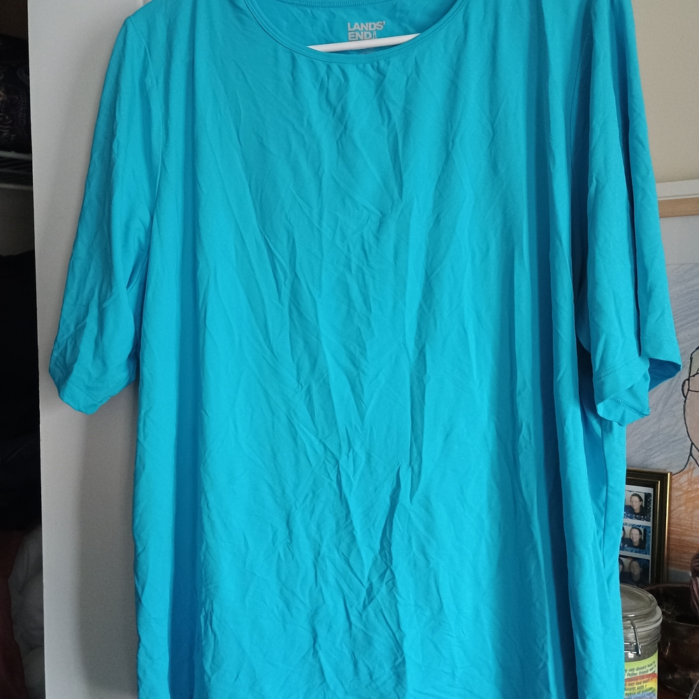 Lands' End Womens Short Sleeve Rash Gaurd